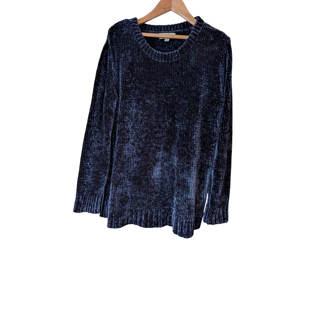 Orvis Classic Collection Navy Blue Chenille Knit Sweater Crewneck XL 1235660
